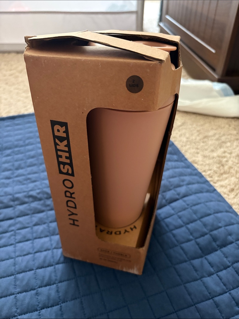 Hydro Flask Pink Tan Tumbler - HydroSHKR protein shaker